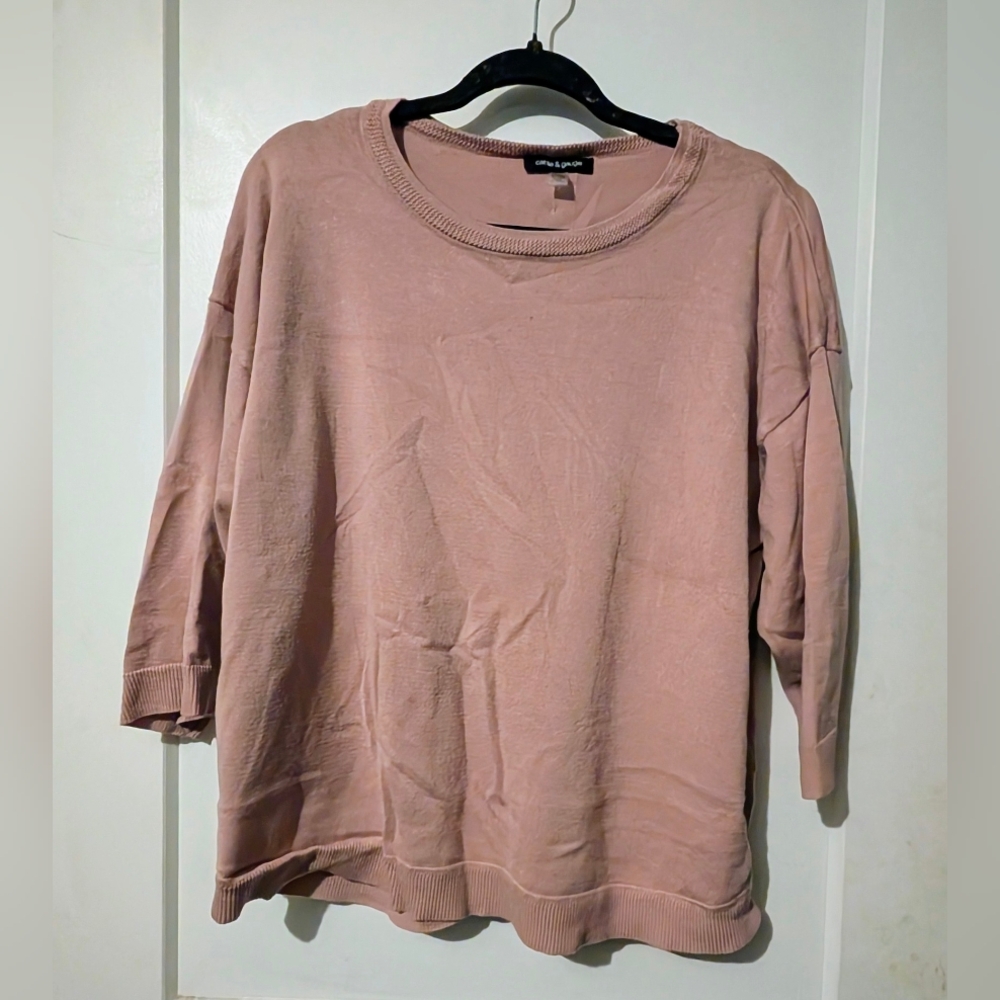 Cable & Gauge Dusty Pink Sweater